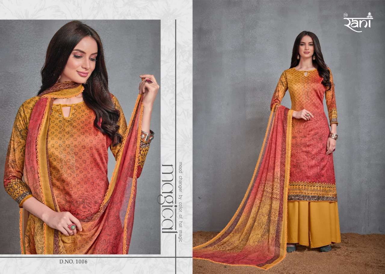 ZARA BY RANI PRINT 1001 TO 1008 SERIES BEAUTIFUL STYLISH SHARARA SUITS FANCY COLORFUL CASUAL WEAR & ETHNIC WEAR & READY TO WEAR JAM SATIN DIGITAL PRINTED DRESSES AT WHOLESALE PRICE