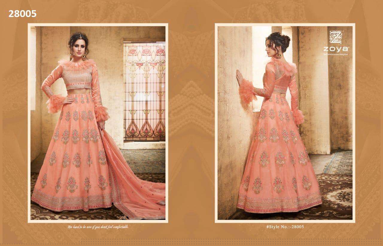 ZOYA 28000 SERIES NX BY ZOYA INDIAN STYLISH TRADITIONAL OCCASIONAL WEAR PARTY WEAR EMBROIDERED NET LEHENGAS AT WHOLESALE PRICE