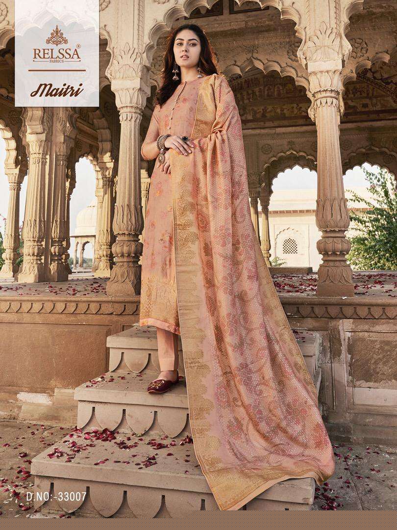 MAITRI BY SAJJAN 33001 TO 33007 SERIES BEAUTIFUL SUITS STYLISH FANCY COLORFUL PARTY WEAR & OCCASIONAL WEAR TANSUI SILK DRESSES AT WHOLESALE PRICE