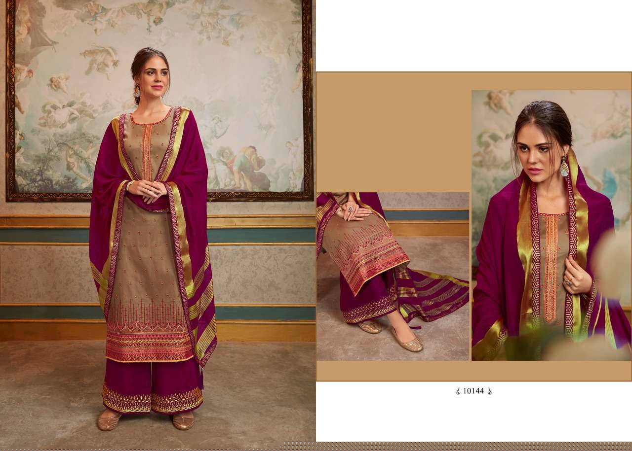 SHARNAI BY RAMAIYA 10111 TO 10118 SERIES BEAUTIFUL SUITS STYLISH FANCY COLORFUL PARTY WEAR & OCCASIONAL WEAR JAM SILK WITH DAMAN WORK DRESSES AT WHOLESALE PRICE