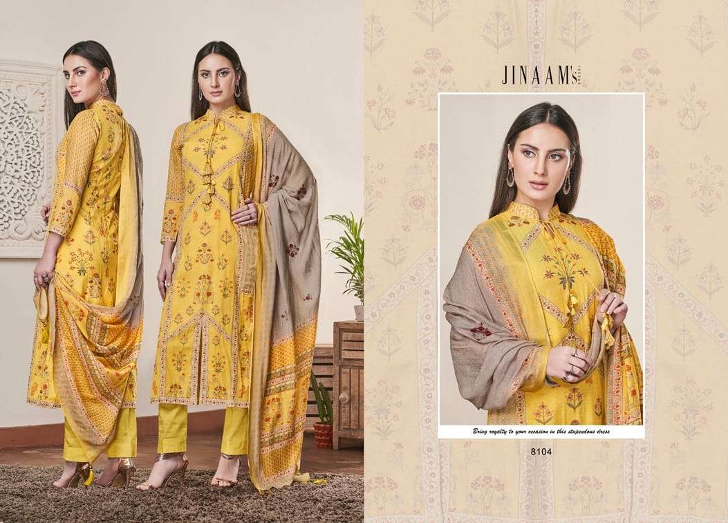 JINAAM ANAITA BY JINAAM DRESSES 8136 TO 8141 SERIES BEAUTIFUL SUITS STYLISH FANCY COLORFUL PARTY WEAR & OCCASIONAL WEAR COTTON SILK DRESSES AT WHOLESALE PRICE