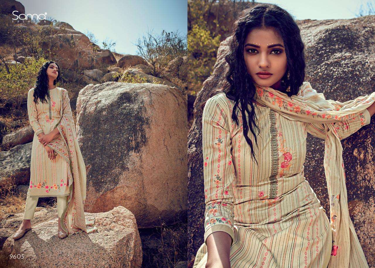 SAHEERA BY SANNA FASHION 9601 TO 6910 SERIES BEAUTIFUL SUITS STYLISH FANCY COLORFUL PARTY WEAR & OCCASIONAL WEAR PURE AZ COTTON JAM SILK DIGITAL PRINTED DRESSES AT WHOLESALE PRICE