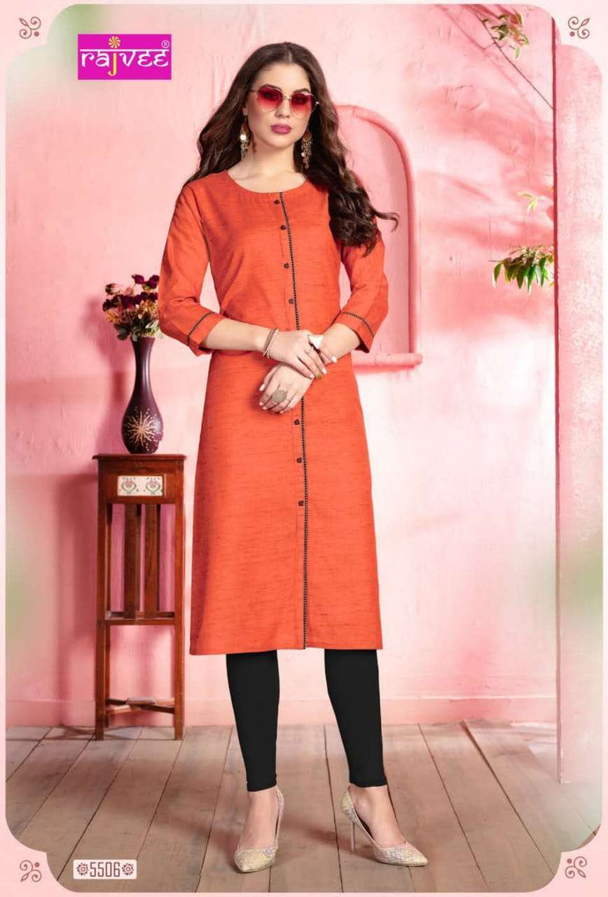 APPLE 5501 SERIES BY RAJVEE 9001 TO 9012 SERIES BEAUTIFUL STYLISH FANCY COLORFUL CASUAL WEAR & ETHNIC WEAR COTTON PRINTED KURTIS AT WHOLESALE PRICE