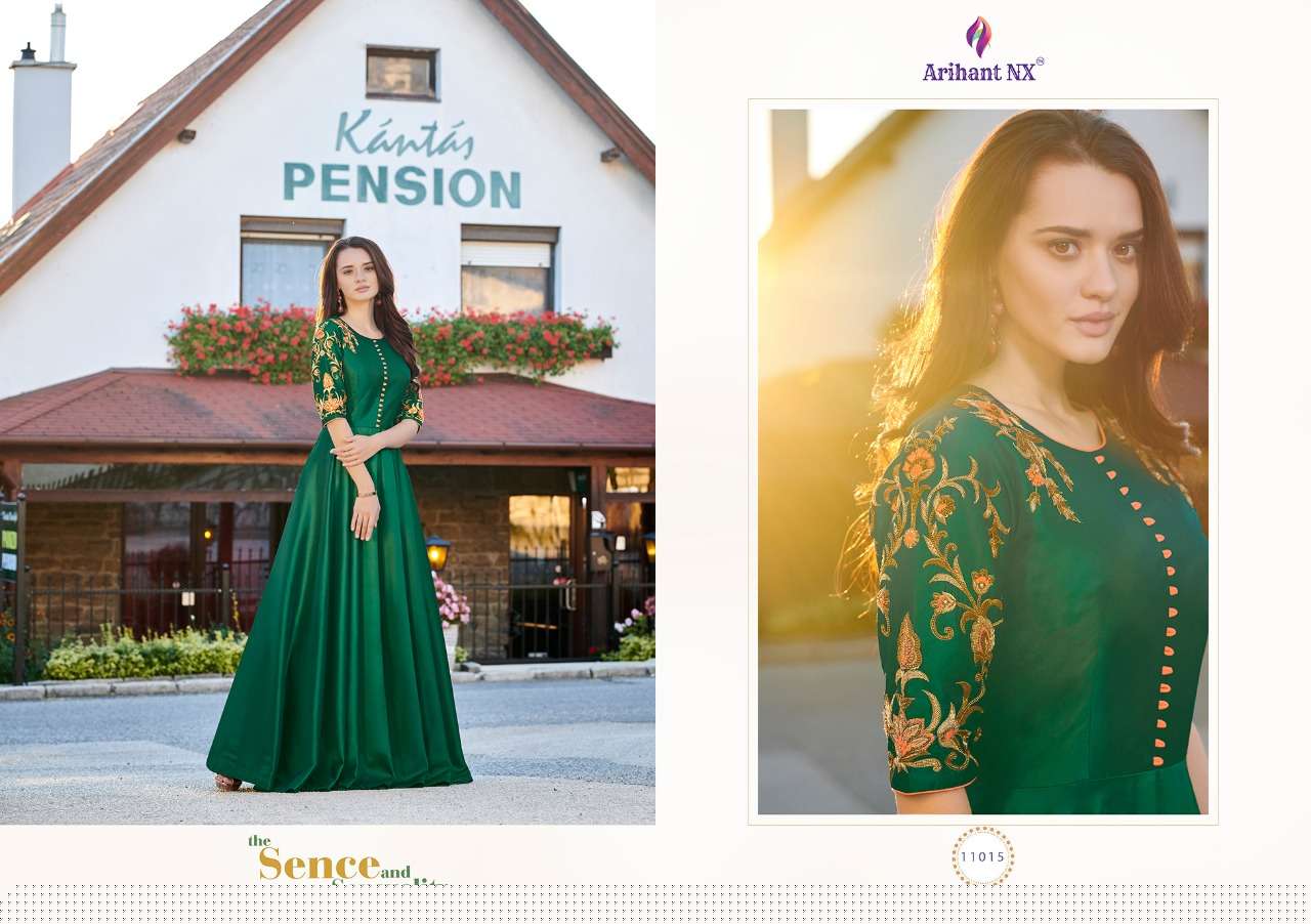 Forever Vol-2 By Arihant Designer 11009 To 11016 Series Designer Anarkali Suits Beautiful Stylish Fancy Colorful Party Wear & Occasional Wear Soft Silk Gowns At Wholesale Price