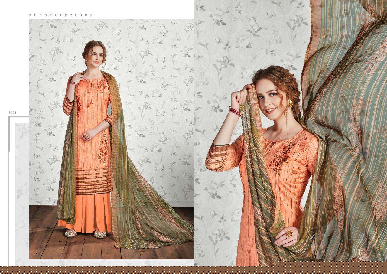 ADAH BY CHANDRA FASHION 1001 TO 1008 SERIES DESIGNER FESTIVE SHARARA SUITS COLLECTION BEAUTIFUL STYLISH FANCY COLORFUL PARTY WEAR & OCCASIONAL WEAR PURE CAMBRIC COTTON PRINTED DRESSES AT WHOLESALE PRICE