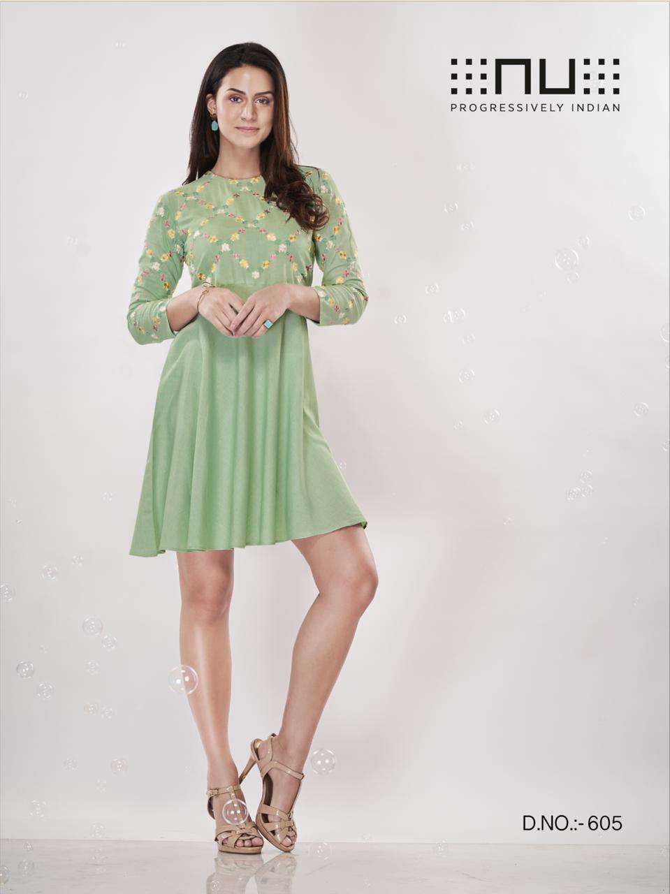 NU VOL-6 BY KAAMIRI 01 TO 06 SERIES BEAUTIFUL STYLISH FANCY COLORFUL CASUAL WEAR & ETHNIC WEAR RAYON FLEX WITH EMBROIDERY KURTI AT WHOLESALE PRICE