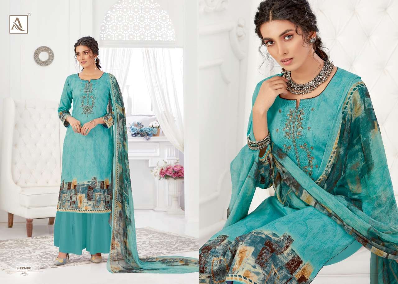 GURLEEN BY ALOK SUITS 499-001 TO 499-008 SERIES BEAUTIFUL STYLISH SHARARA SUITS FANCY COLORFUL CASUAL WEAR & ETHNIC WEAR & READY TO WEAR JAM COTTON DIGITAL PRINTED WITH EMBROIDERY DRESSES AT WHOLESALE PRICE
