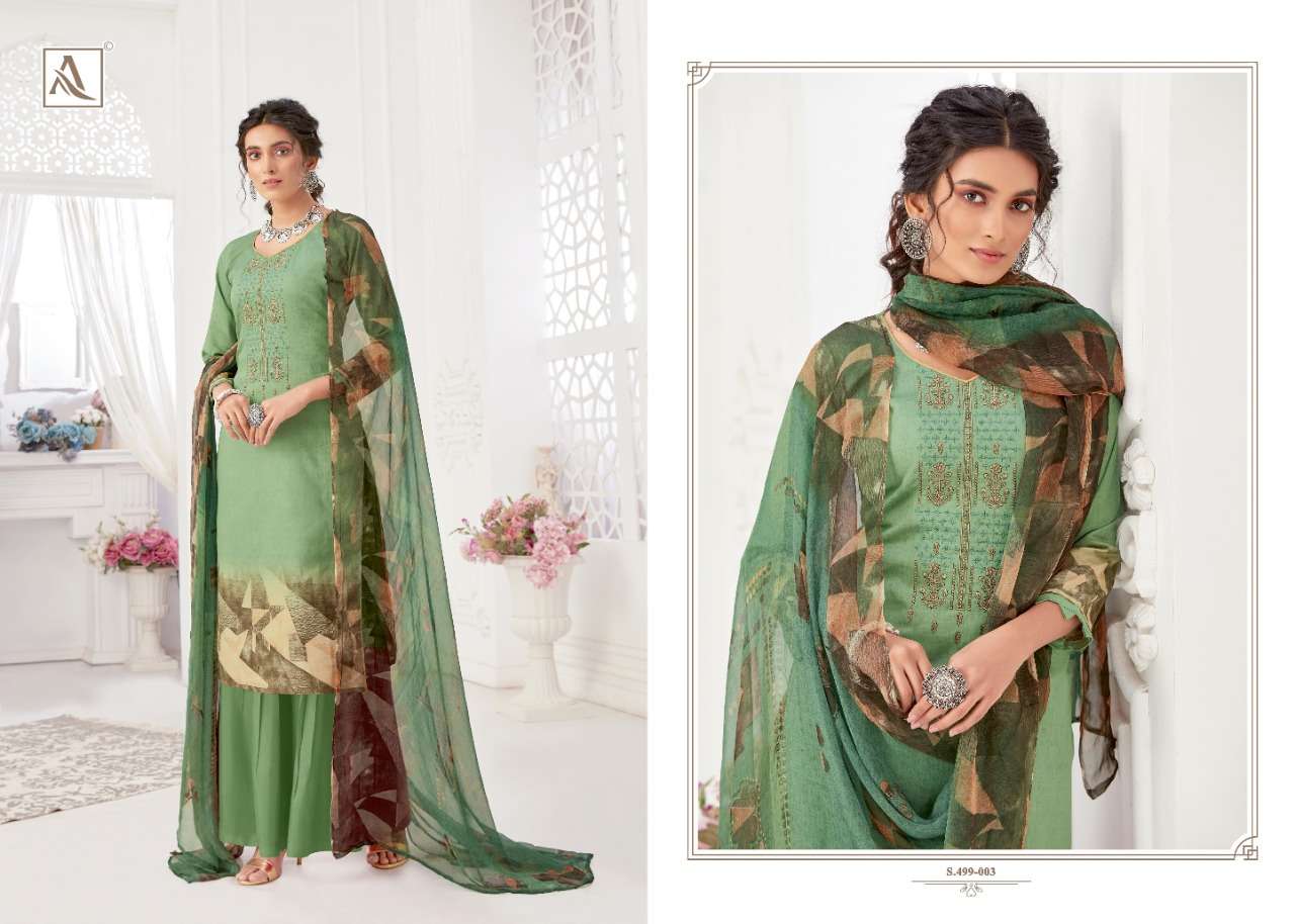 GURLEEN BY ALOK SUITS 499-001 TO 499-008 SERIES BEAUTIFUL STYLISH SHARARA SUITS FANCY COLORFUL CASUAL WEAR & ETHNIC WEAR & READY TO WEAR JAM COTTON DIGITAL PRINTED WITH EMBROIDERY DRESSES AT WHOLESALE PRICE