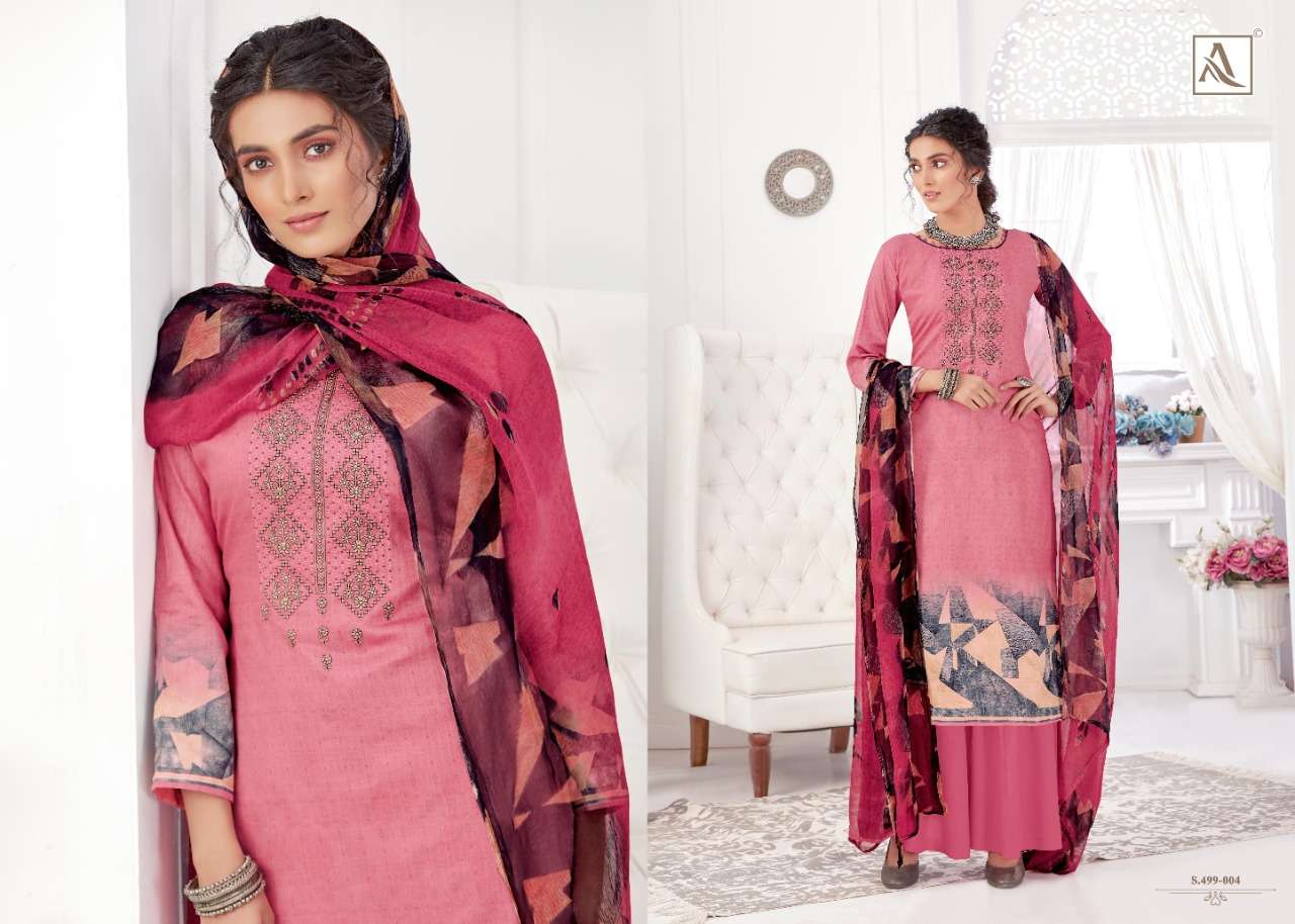 GURLEEN BY ALOK SUITS 499-001 TO 499-008 SERIES BEAUTIFUL STYLISH SHARARA SUITS FANCY COLORFUL CASUAL WEAR & ETHNIC WEAR & READY TO WEAR JAM COTTON DIGITAL PRINTED WITH EMBROIDERY DRESSES AT WHOLESALE PRICE