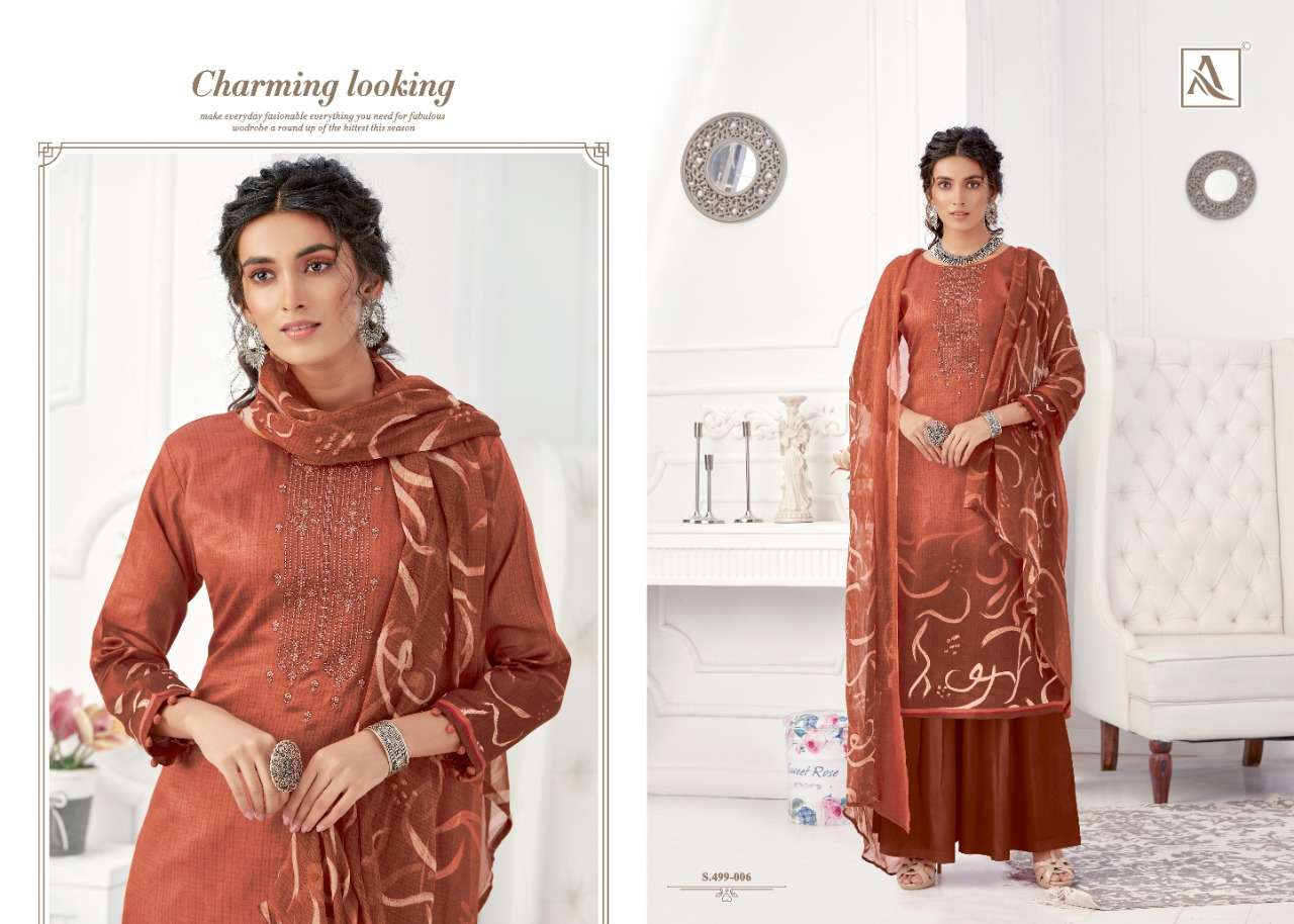 GURLEEN BY ALOK SUITS 499-001 TO 499-008 SERIES BEAUTIFUL STYLISH SHARARA SUITS FANCY COLORFUL CASUAL WEAR & ETHNIC WEAR & READY TO WEAR JAM COTTON DIGITAL PRINTED WITH EMBROIDERY DRESSES AT WHOLESALE PRICE