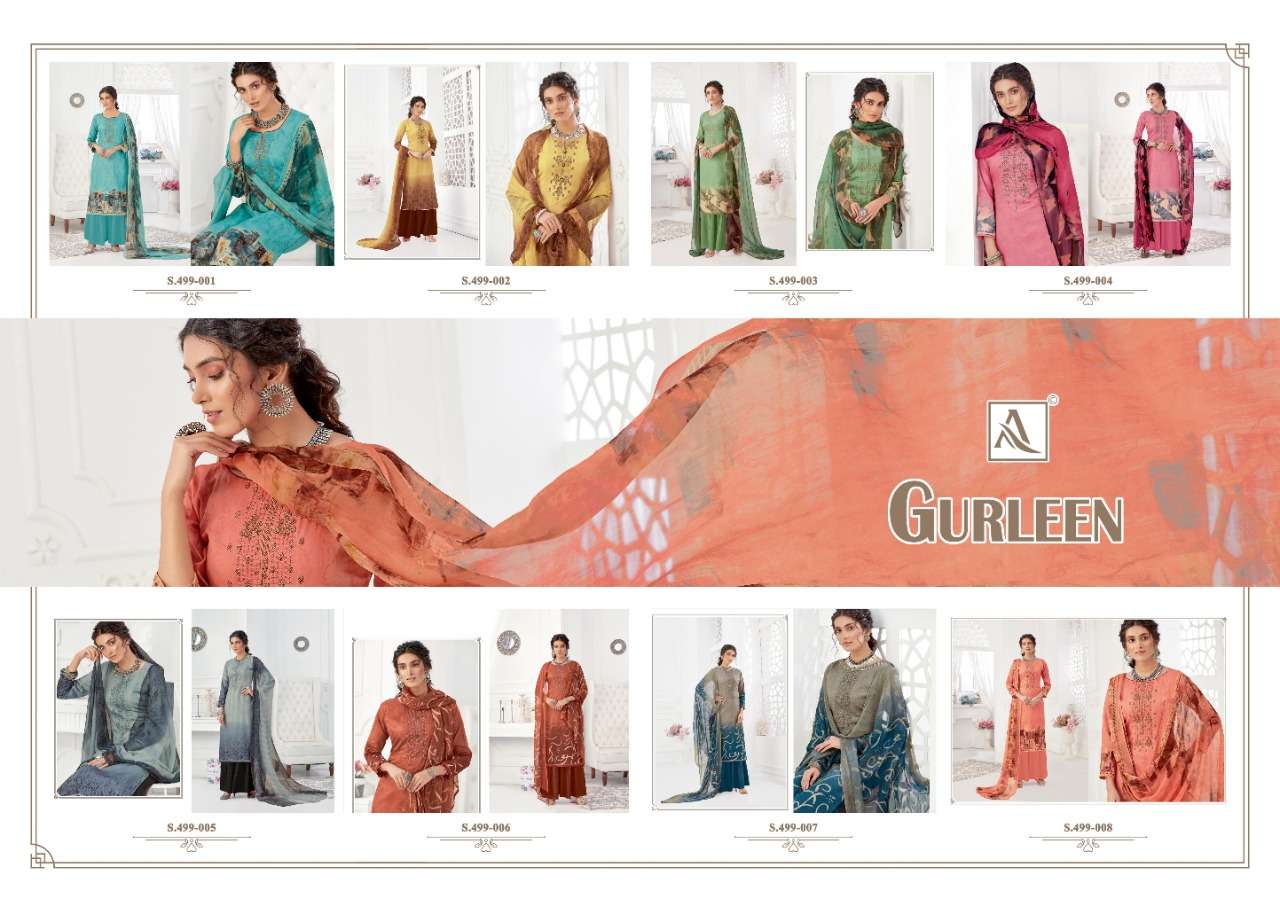 GURLEEN BY ALOK SUITS 499-001 TO 499-008 SERIES BEAUTIFUL STYLISH SHARARA SUITS FANCY COLORFUL CASUAL WEAR & ETHNIC WEAR & READY TO WEAR JAM COTTON DIGITAL PRINTED WITH EMBROIDERY DRESSES AT WHOLESALE PRICE