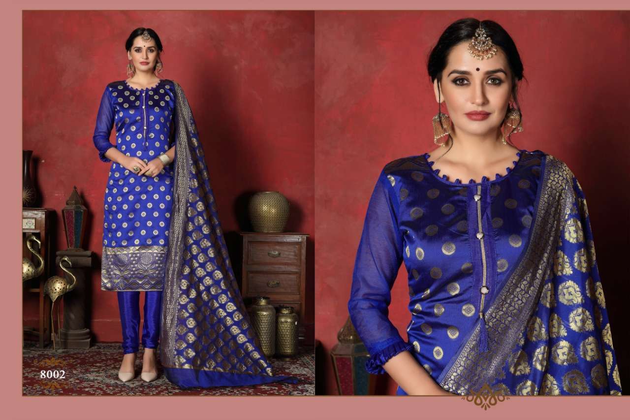 SHEHNAZ BY MICRO DESIGNER 8001 TO 8010 SERIES BEAUTIFUL STYLISH FANCY COLORFUL CASUAL WEAR & ETHNIC WEAR HEAVY SILK BANARSI DRESSES AT WHOLESALE PRICE