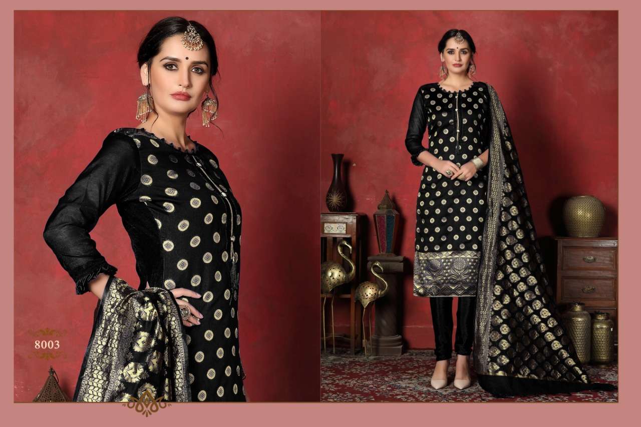 SHEHNAZ BY MICRO DESIGNER 8001 TO 8010 SERIES BEAUTIFUL STYLISH FANCY COLORFUL CASUAL WEAR & ETHNIC WEAR HEAVY SILK BANARSI DRESSES AT WHOLESALE PRICE