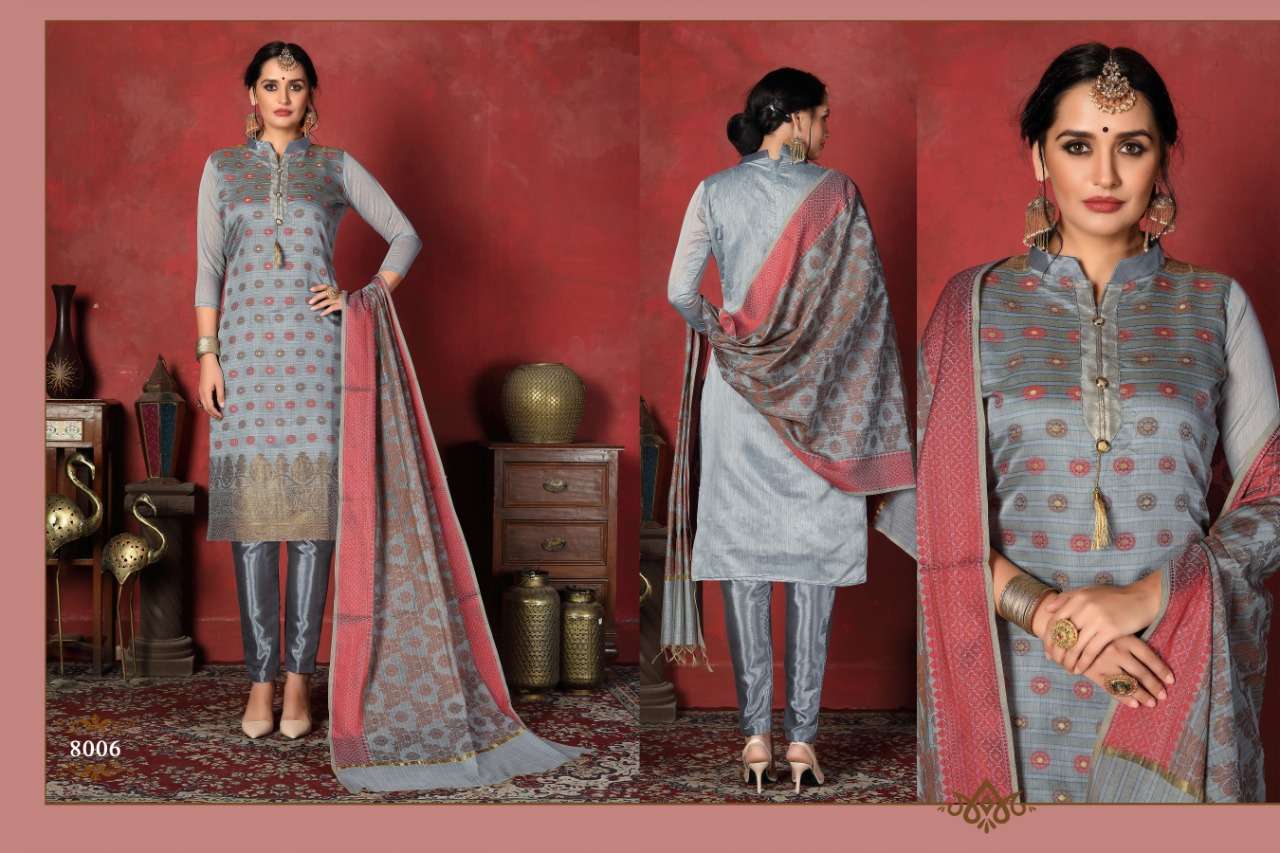 SHEHNAZ BY MICRO DESIGNER 8001 TO 8010 SERIES BEAUTIFUL STYLISH FANCY COLORFUL CASUAL WEAR & ETHNIC WEAR HEAVY SILK BANARSI DRESSES AT WHOLESALE PRICE
