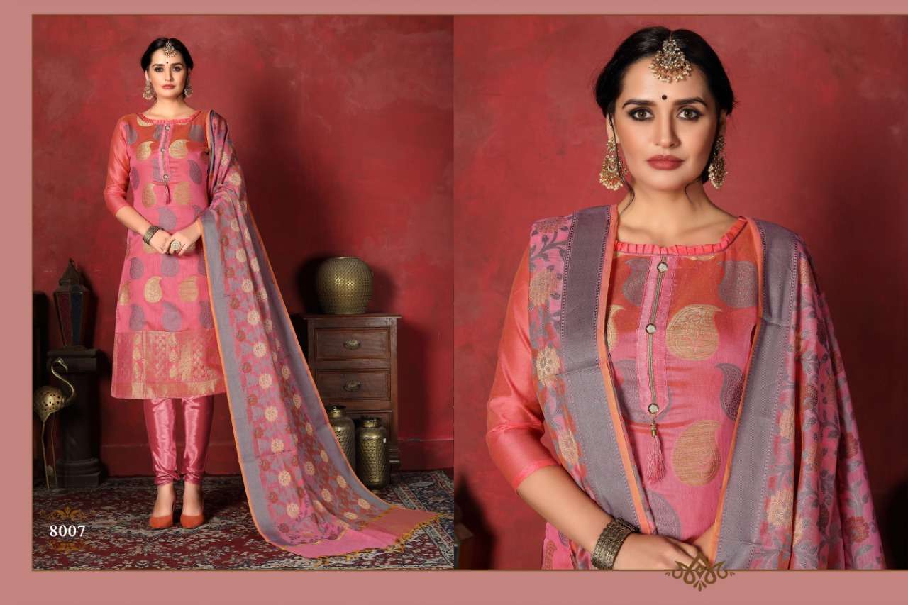 SHEHNAZ BY MICRO DESIGNER 8001 TO 8010 SERIES BEAUTIFUL STYLISH FANCY COLORFUL CASUAL WEAR & ETHNIC WEAR HEAVY SILK BANARSI DRESSES AT WHOLESALE PRICE