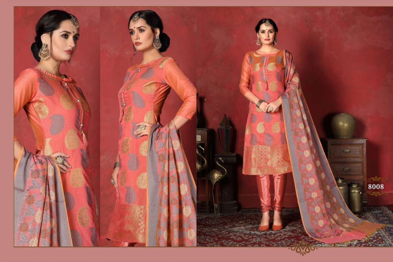SHEHNAZ BY MICRO DESIGNER 8001 TO 8010 SERIES BEAUTIFUL STYLISH FANCY COLORFUL CASUAL WEAR & ETHNIC WEAR HEAVY SILK BANARSI DRESSES AT WHOLESALE PRICE