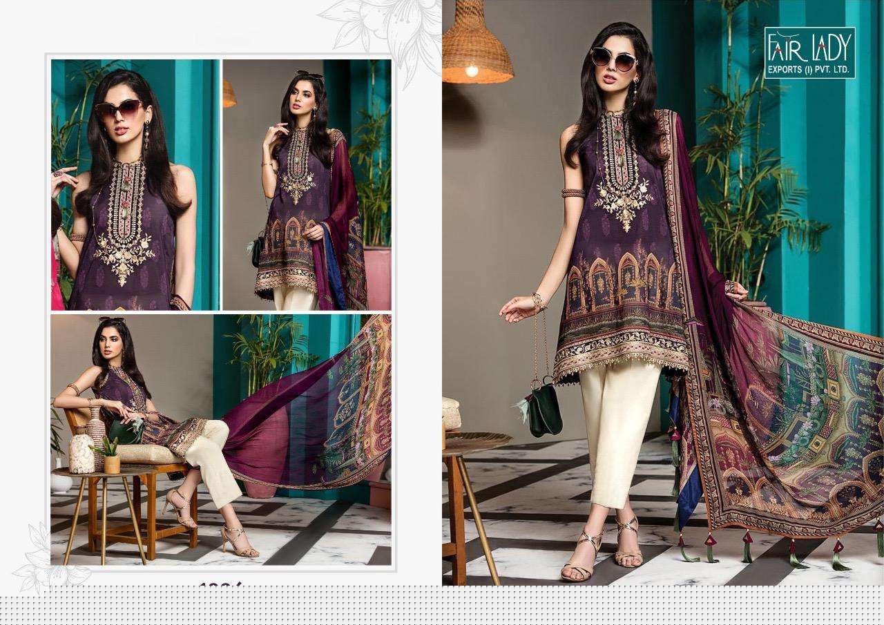 VIVA ANAYA BY FAIR LADY 1001 TO 1004 SERIES DESIGNER SUITS BEAUTIFUL STYLISH FANCY COLORFUL PARTY WEAR & ETHNIC WEAR JAM SATIN PRINTED WITH EMBROIDERY DRESSES AT WHOLESALE PRICE