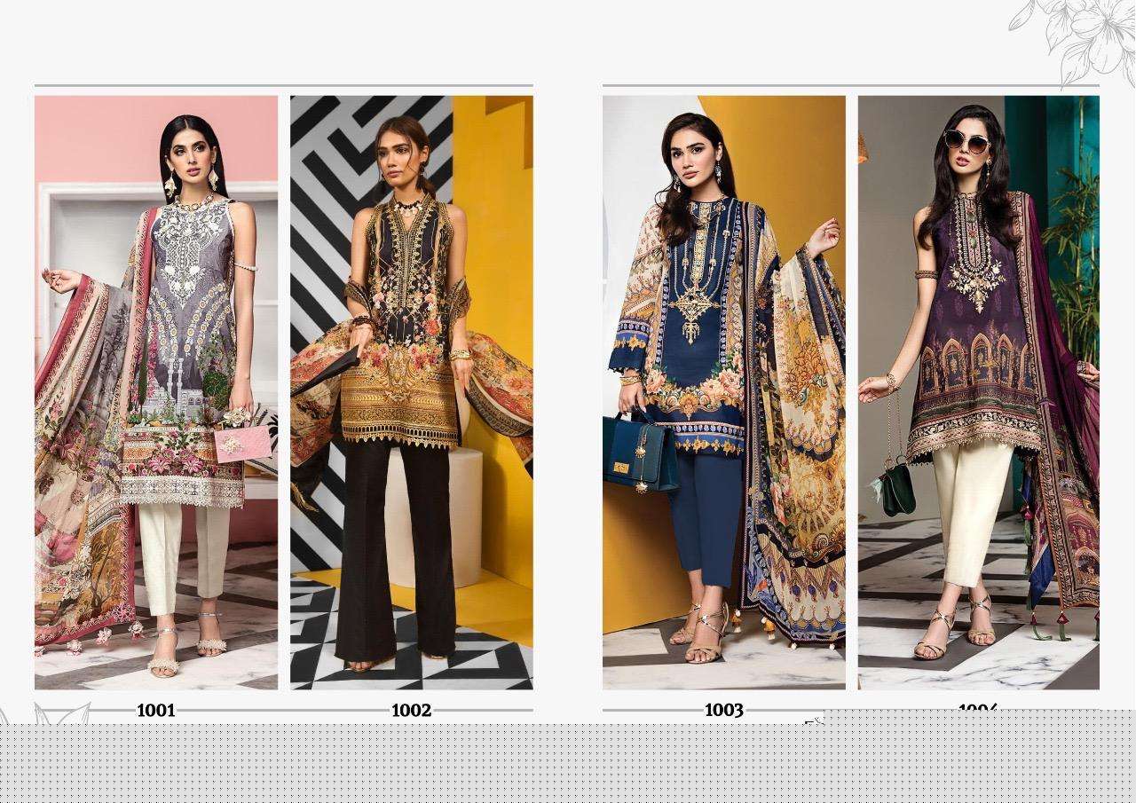 VIVA ANAYA BY FAIR LADY 1001 TO 1004 SERIES DESIGNER SUITS BEAUTIFUL STYLISH FANCY COLORFUL PARTY WEAR & ETHNIC WEAR JAM SATIN PRINTED WITH EMBROIDERY DRESSES AT WHOLESALE PRICE