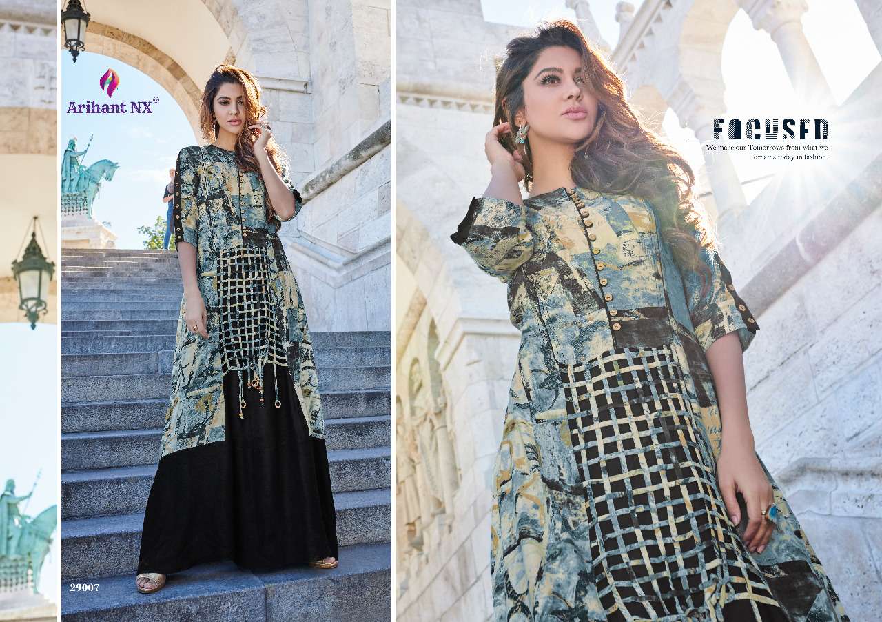 RIVAAH NX BY ARIHANT NX WEAR COLLECTION BEAUTIFUL STYLISH FANCY COLORFUL PARTY WEAR & OCCASIONAL WEAR RAYON PRINTED GOWNS AT WHOLESALE PRICE
