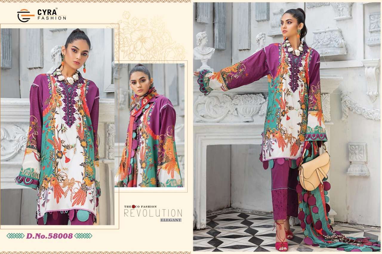 ALIZAH VOL-5 BY CYRA FASHION 58007 TO 58011 SERIES BEAUTIFUL SUITS STYLISH FANCY COLORFUL PARTY WEAR & OCCASIONAL WEAR JAM COTTON DIGITAL PRINTED DRESSES AT WHOLESALE PRICE