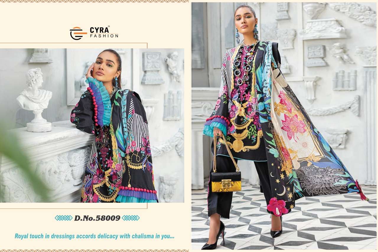 ALIZAH VOL-5 BY CYRA FASHION 58007 TO 58011 SERIES BEAUTIFUL SUITS STYLISH FANCY COLORFUL PARTY WEAR & OCCASIONAL WEAR JAM COTTON DIGITAL PRINTED DRESSES AT WHOLESALE PRICE