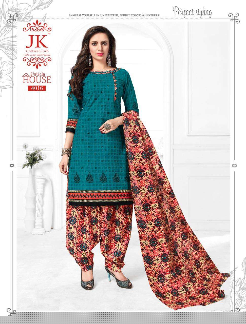 PATIYALA HOUSE VOL-4 BY JK COTTON CLUB 4001 TO 4020 SERIES BEAUTIFUL COLORFUL STYLISH PRETTY PARTY WEAR CASUAL WEAR OCCASIONAL WEAR COTTON PRINTED DRESSES AT WHOLESALE PRICE