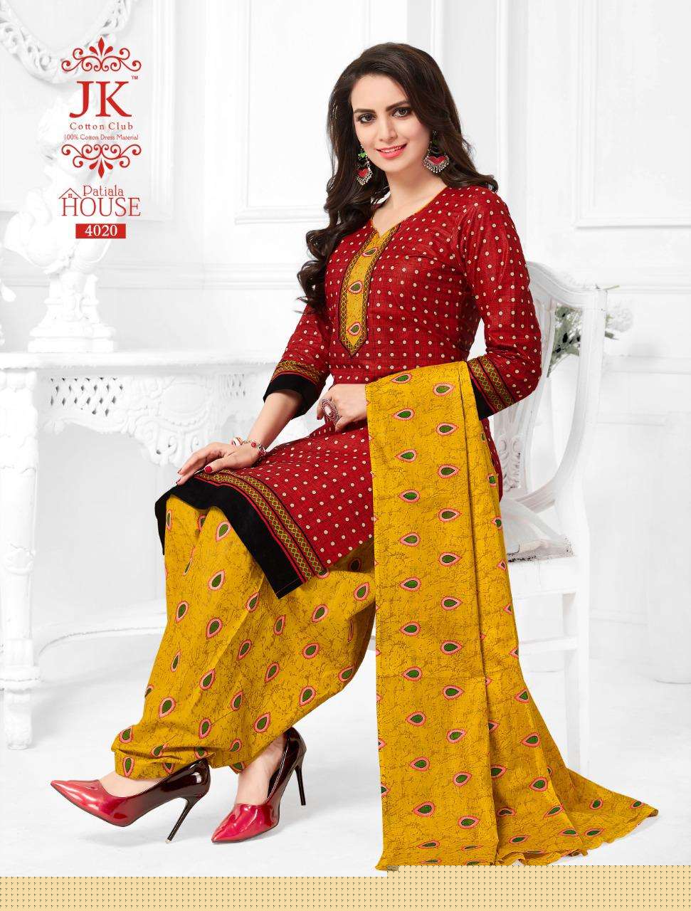 PATIYALA HOUSE VOL-4 BY JK COTTON CLUB 4001 TO 4020 SERIES BEAUTIFUL COLORFUL STYLISH PRETTY PARTY WEAR CASUAL WEAR OCCASIONAL WEAR COTTON PRINTED DRESSES AT WHOLESALE PRICE