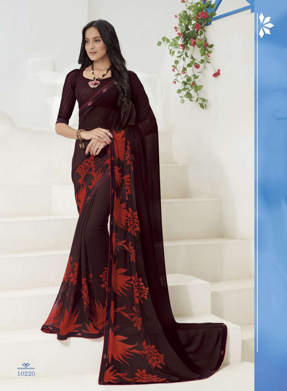 GAURI BY SUBHASH SAREES 10201 TO 10225 SERIES INDIAN TRADITIONAL WEAR COLLECTION BEAUTIFUL STYLISH FANCY COLORFUL PARTY WEAR & OCCASIONAL WEAR GEORGETTE/CHIFFON EMBROIDERED SAREES AT WHOLESALE PRICE