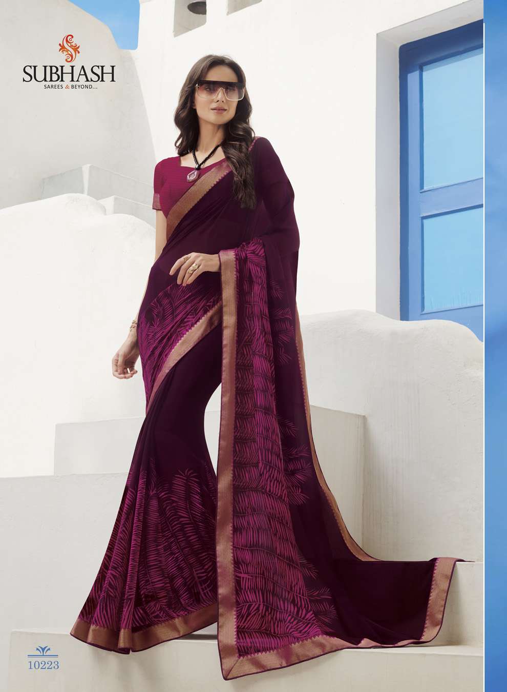 GAURI BY SUBHASH SAREES 10201 TO 10225 SERIES INDIAN TRADITIONAL WEAR COLLECTION BEAUTIFUL STYLISH FANCY COLORFUL PARTY WEAR & OCCASIONAL WEAR GEORGETTE/CHIFFON EMBROIDERED SAREES AT WHOLESALE PRICE