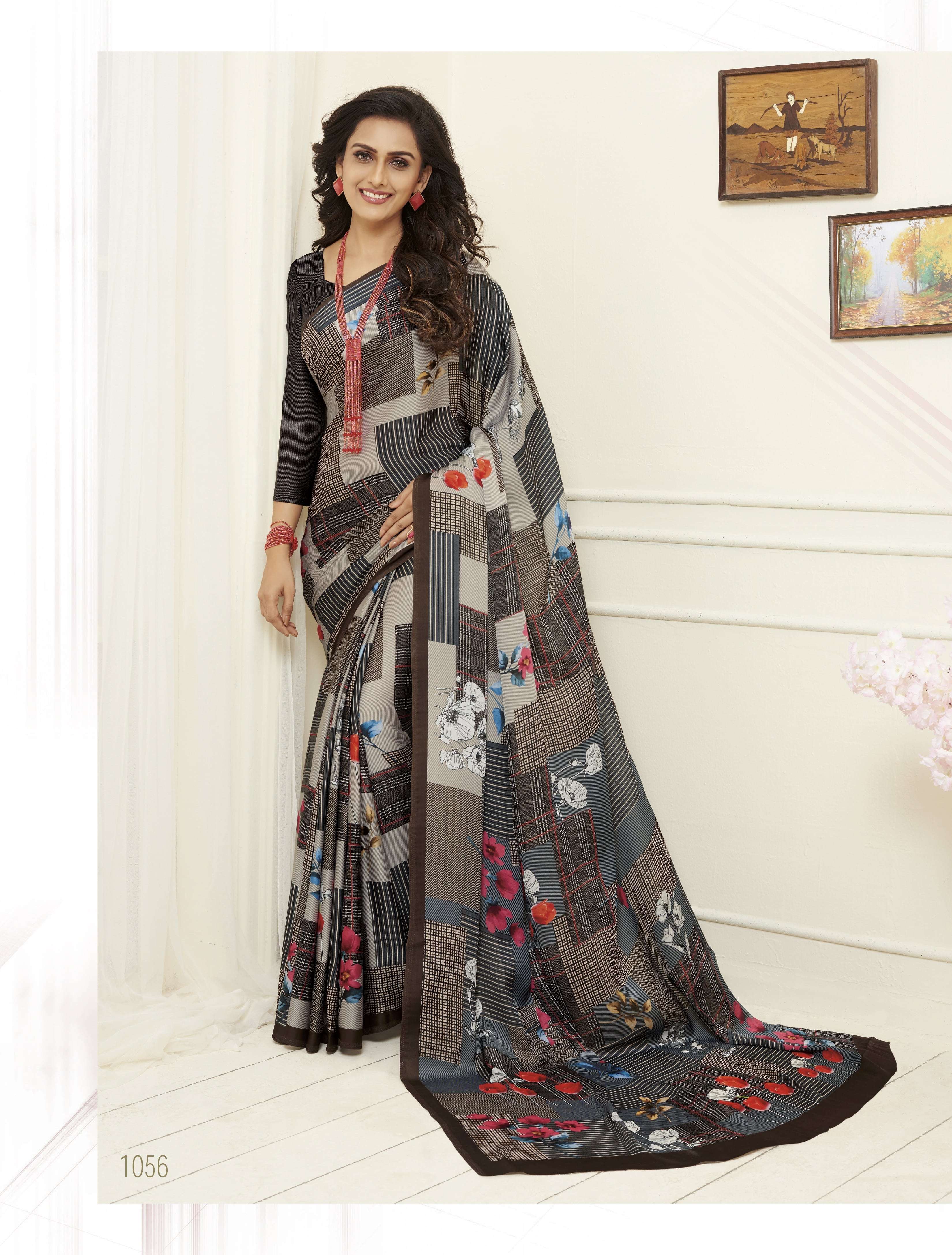 KIARA BY SUBHASH SAREES 1051 TO 1068 SERIES INDIAN TRADITIONAL WEAR COLLECTION BEAUTIFUL STYLISH FANCY COLORFUL PARTY WEAR & OCCASIONAL WEAR CREPE SATIN EMBROIDERED SAREES AT WHOLESALE PRICE