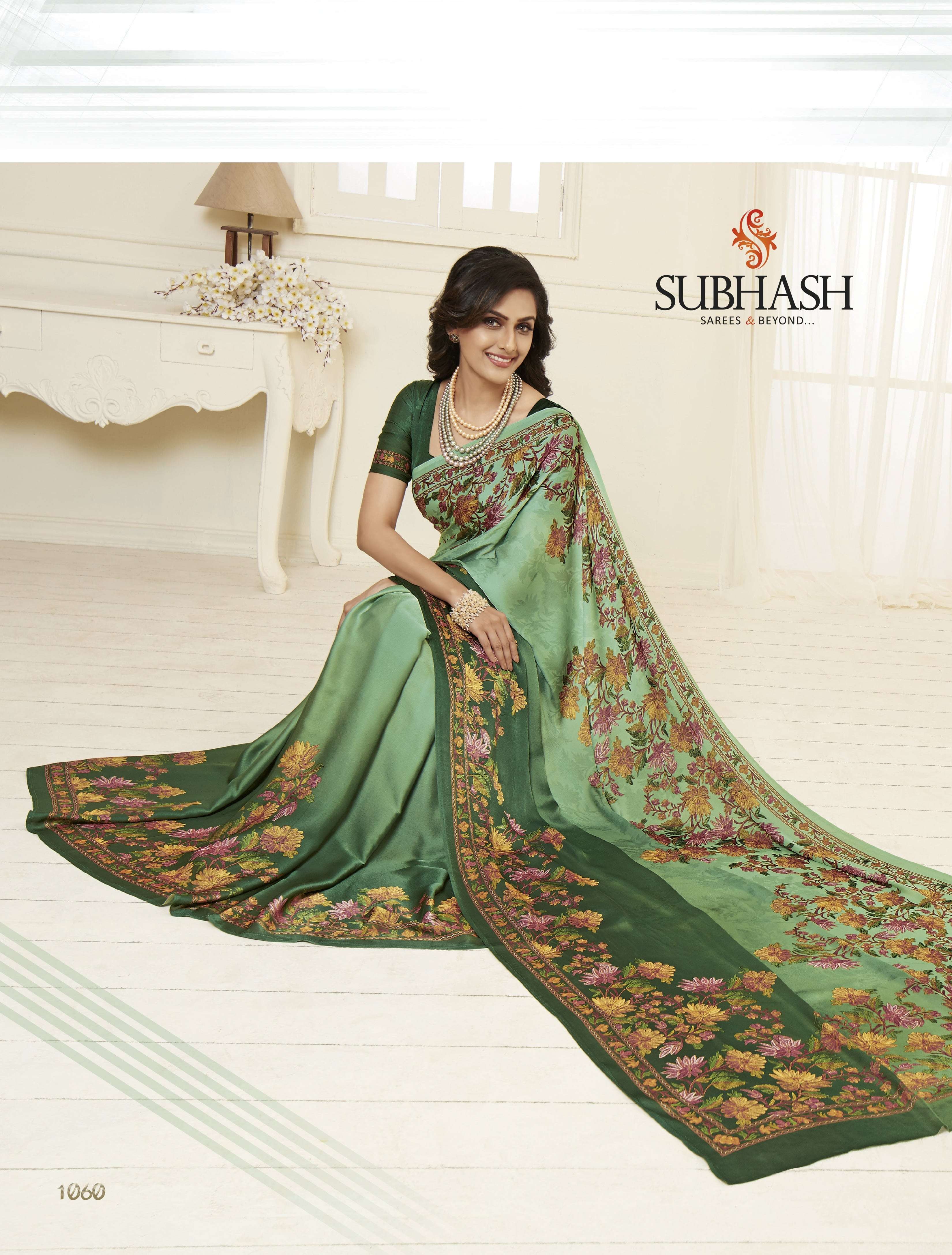 KIARA BY SUBHASH SAREES 1051 TO 1068 SERIES INDIAN TRADITIONAL WEAR COLLECTION BEAUTIFUL STYLISH FANCY COLORFUL PARTY WEAR & OCCASIONAL WEAR CREPE SATIN EMBROIDERED SAREES AT WHOLESALE PRICE