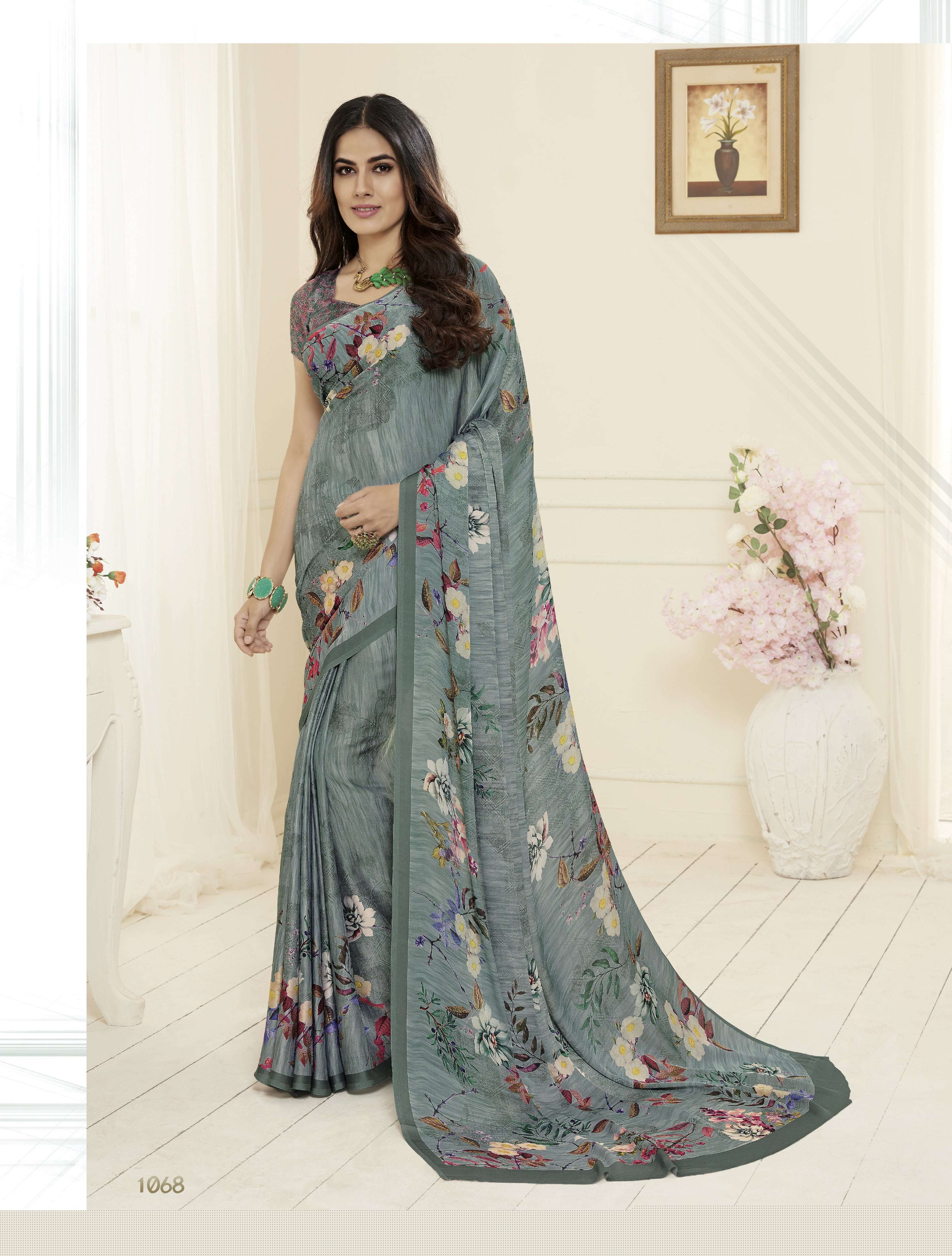 KIARA BY SUBHASH SAREES 1051 TO 1068 SERIES INDIAN TRADITIONAL WEAR COLLECTION BEAUTIFUL STYLISH FANCY COLORFUL PARTY WEAR & OCCASIONAL WEAR CREPE SATIN EMBROIDERED SAREES AT WHOLESALE PRICE