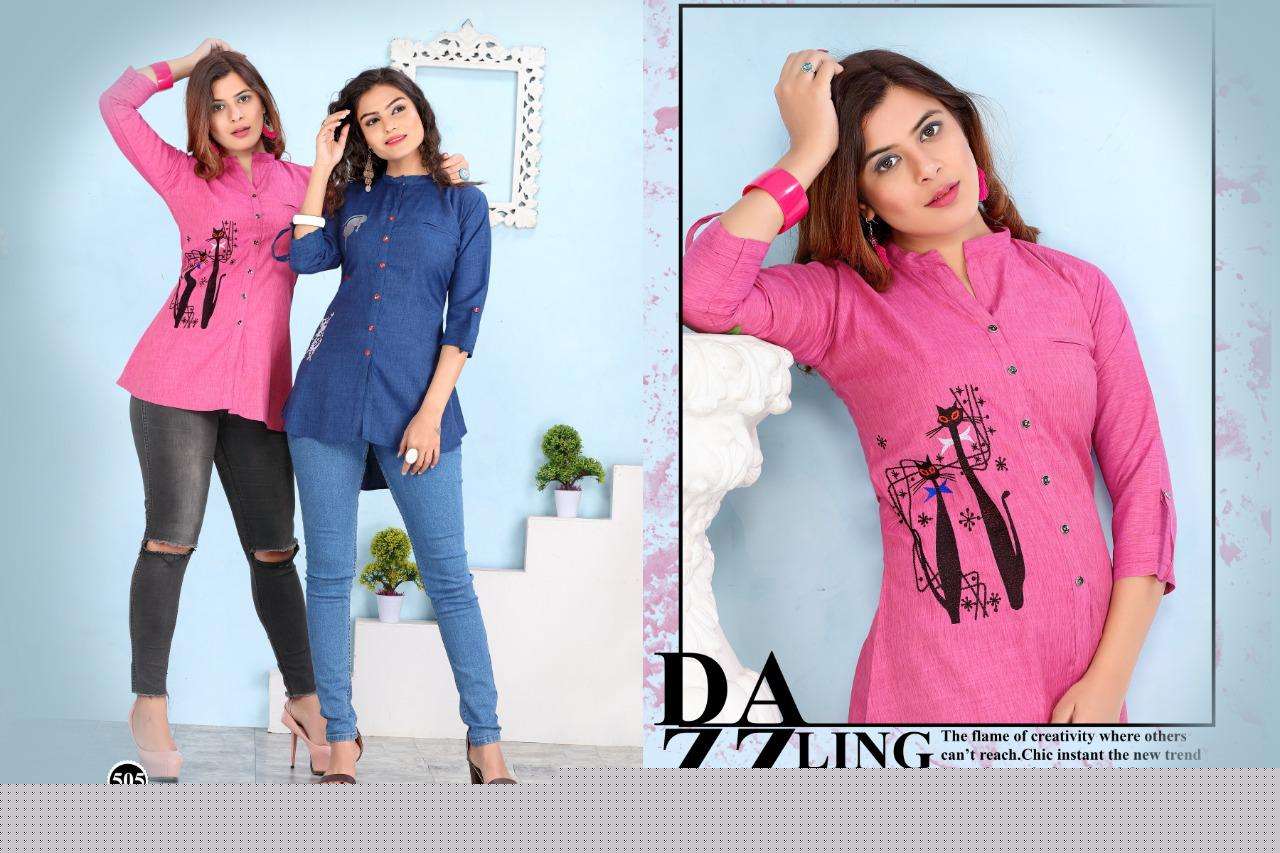 FAANTASSY BY HONEY 501 TO 506 SERIES BEAUTIFUL STYLISH FANCY COLORFUL CASUAL WEAR & ETHNIC WEAR HEAVY RAYON TOPS AT WHOLESALE PRICE