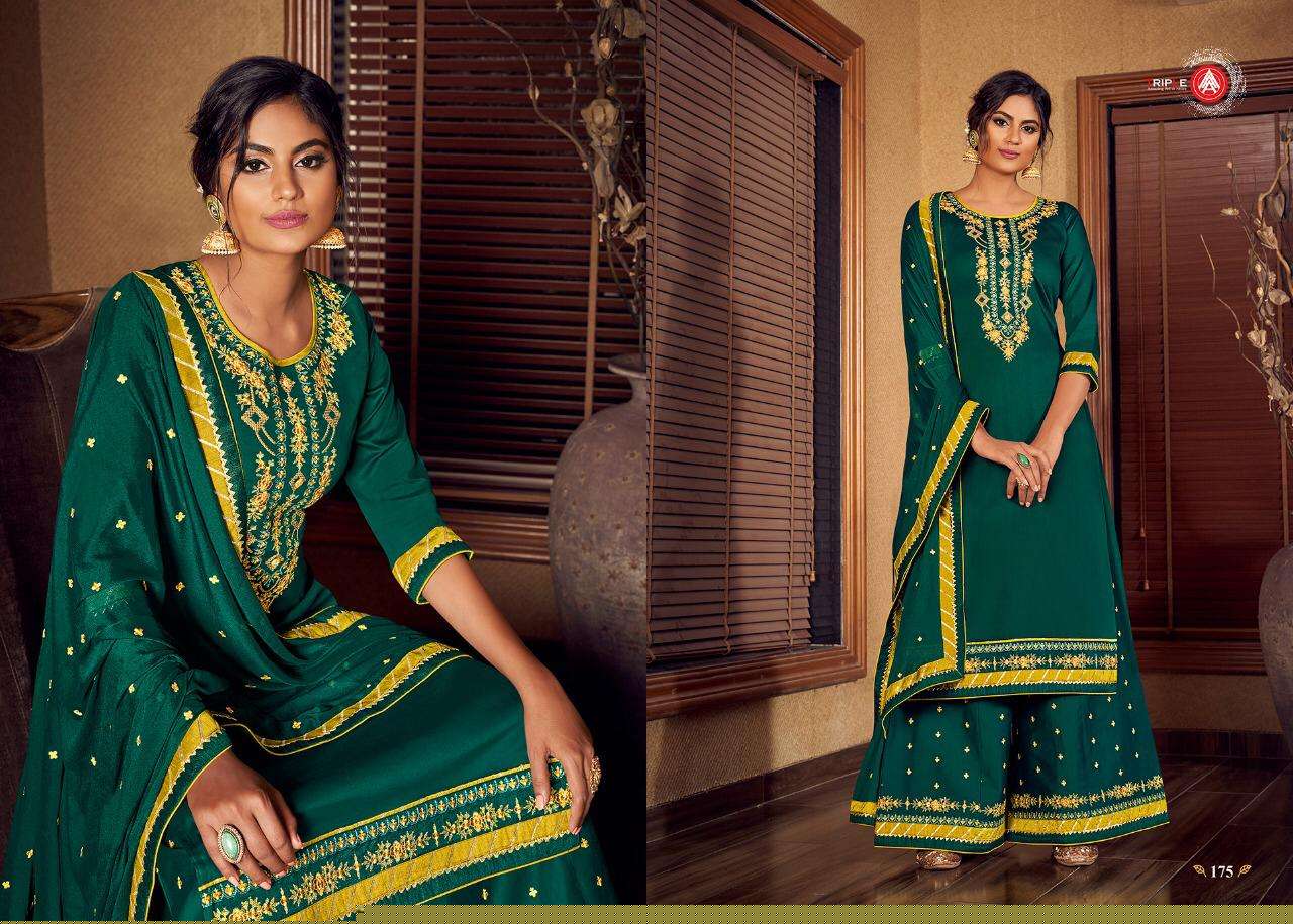 KESAR VOL-2 BY AAA DESIGN STUDION 171 TO 176 SERIES BEAUTIFUL SHARARA SUITS STYLISH FANCY COLORFUL PARTY WEAR & ETHNIC WEAR JAM SILK WITH EMBROIDERY DRESSES AT WHOLESALE PRICE