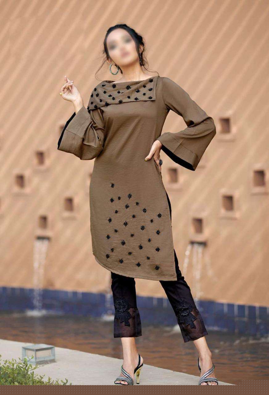 MUSHQ BY HIBA FASHION 101 TO 103 SERIES STYLISH FANCY BEAUTIFUL COLORFUL CASUAL WEAR & ETHNIC WEAR PURE GEORGETTE KURTIS WITH BOTTOM AT WHOLESALE PRICE