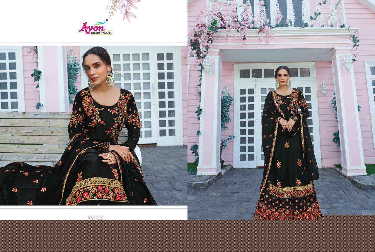 COLOUR CARNIVAL VOL-10 BY AVON TRENDZ 5011-A TO 5011-D SERIES DESIGNER SUITS BEAUTIFUL STYLISH FANCY COLORFUL PARTY WEAR & ETHNIC WEAR SOFT SILK WITH EMBROIDERY DRESSES AT WHOLESALE PRICE