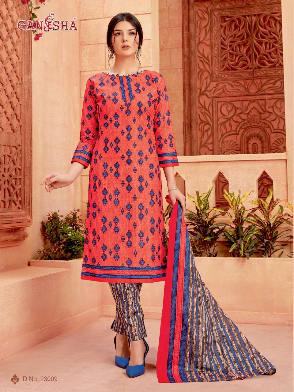 GANESHA VOL-23 BY GANESHA 23004 TO 23015 SERIES BEAUTIFUL SUITS COLORFUL STYLISH FANCY CASUAL WEAR & ETHNIC WEAR PURE COTTON PRINTED DRESSES AT WHOLESALE PRICE