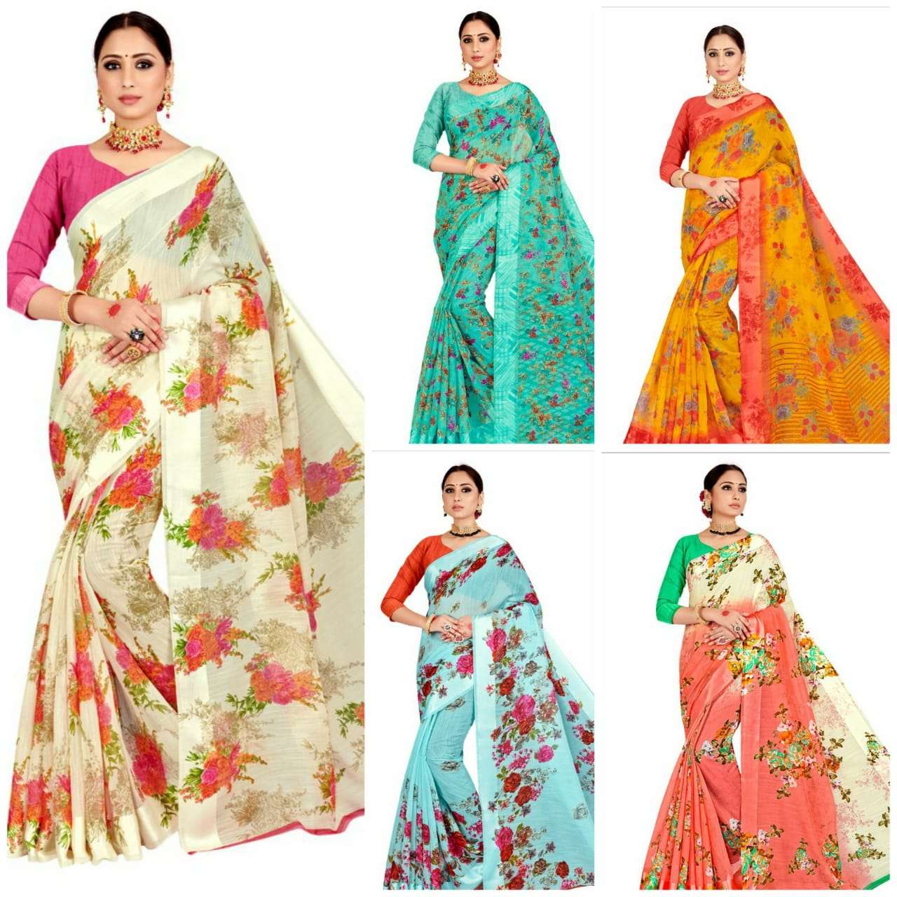 ANSHI BY ANYUKA 01 TO 10 SERIES INDIAN TRADITIONAL WEAR COLLECTION BEAUTIFUL STYLISH FANCY COLORFUL PARTY WEAR & OCCASIONAL WEAR SILK COTTON PRINTED SAREES AT WHOLESALE PRICE