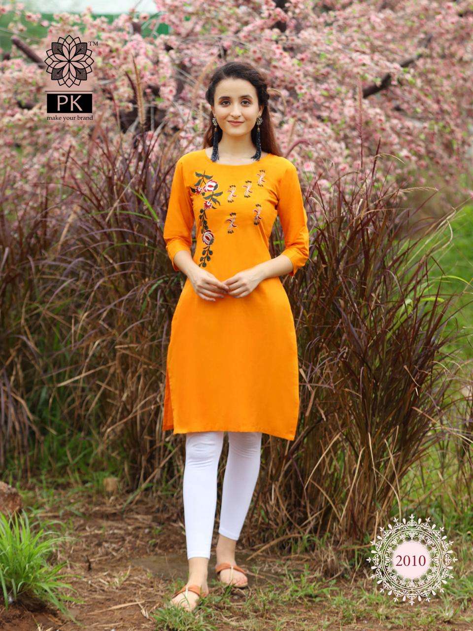 FASHION RAINBOW VOL-2 BY PK 2001 TO 2020 SERIES BEAUTIFUL STYLISH COLORFUL FANCY PARTY WEAR & ETHNIC WEAR & READY TO WEAR HEAVY COTTON EMBROIDERED KURTIS AT WHOLESALE PRICE