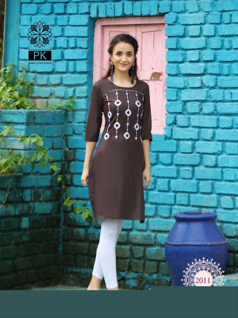 FASHION RAINBOW VOL-2 BY PK 2001 TO 2020 SERIES BEAUTIFUL STYLISH COLORFUL FANCY PARTY WEAR & ETHNIC WEAR & READY TO WEAR HEAVY COTTON EMBROIDERED KURTIS AT WHOLESALE PRICE