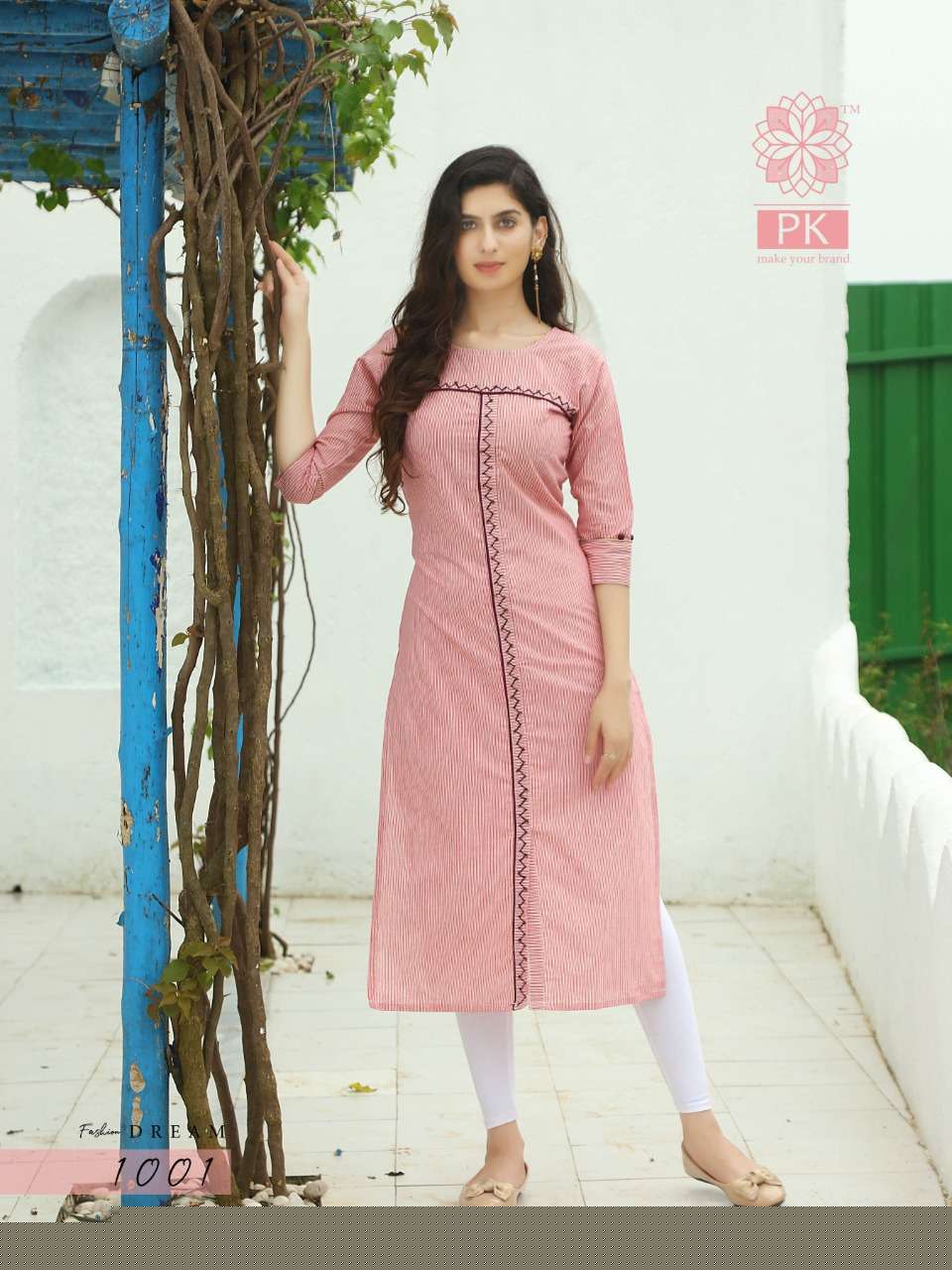 FASHION DREAM VOL-1 BY PK 1001 TO 1010 SERIES BEAUTIFUL STYLISH COLORFUL FANCY PARTY WEAR & ETHNIC WEAR & READY TO WEAR RAYON AND COTTON MANUAL WORKED KURTIS AT WHOLESALE PRICE
