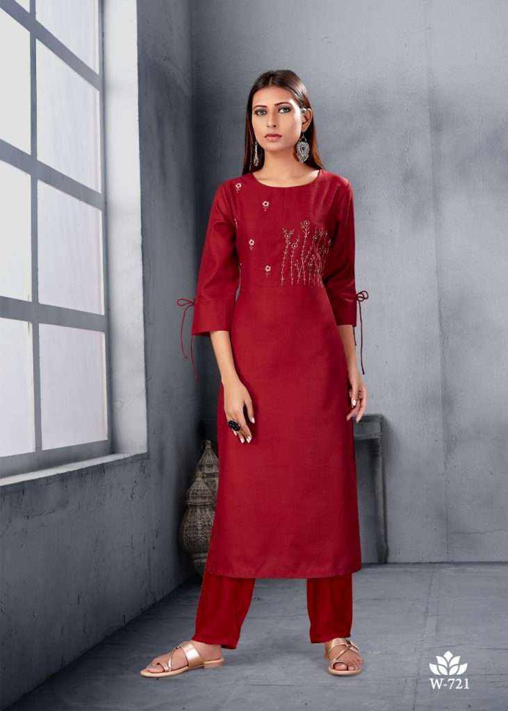 CLASSIC BY SNAPSTYLE 719 TO 722 SERIES BEAUTIFUL STYLISH FANCY COLORFUL CASUAL WEAR & ETHNIC WEAR COTTON SLUB EMBROIDERED KURTIS AT WHOLESALE PRICE