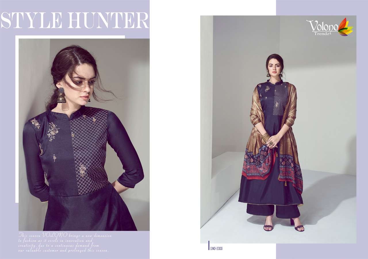 ELAN VOL-2 BY VOLONO TRENDZ 2001 TO 2007 SERIES BEAUTIFUL SUITS STYLISH FANCY COLORFUL PARTY WEAR & OCCASIONAL WEAR PURE PAHSMINA DRESSES AT WHOLESALE PRICE