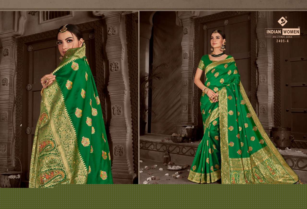 INDRAPRASTHA BY INDIAN WOMEN INDIAN TRADITIONAL WEAR COLLECTION BEAUTIFUL STYLISH FANCY COLORFUL PARTY WEAR & OCCASIONAL WEAR TWO TONE SILK SAREES AT WHOLESALE PRICE