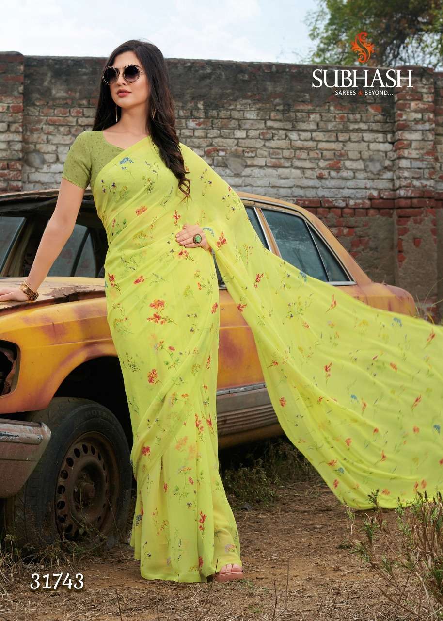 GARDENIA VOL-8 BY BY SUBHASH SAREE 31741 TO 31756 SERIES INDIAN TRADITIONAL WEAR COLLECTION BEAUTIFUL STYLISH FANCY COLORFUL PARTY WEAR & OCCASIONAL WEAR GEORGETTE PRINTED SAREES AT WHOLESALE PRICE