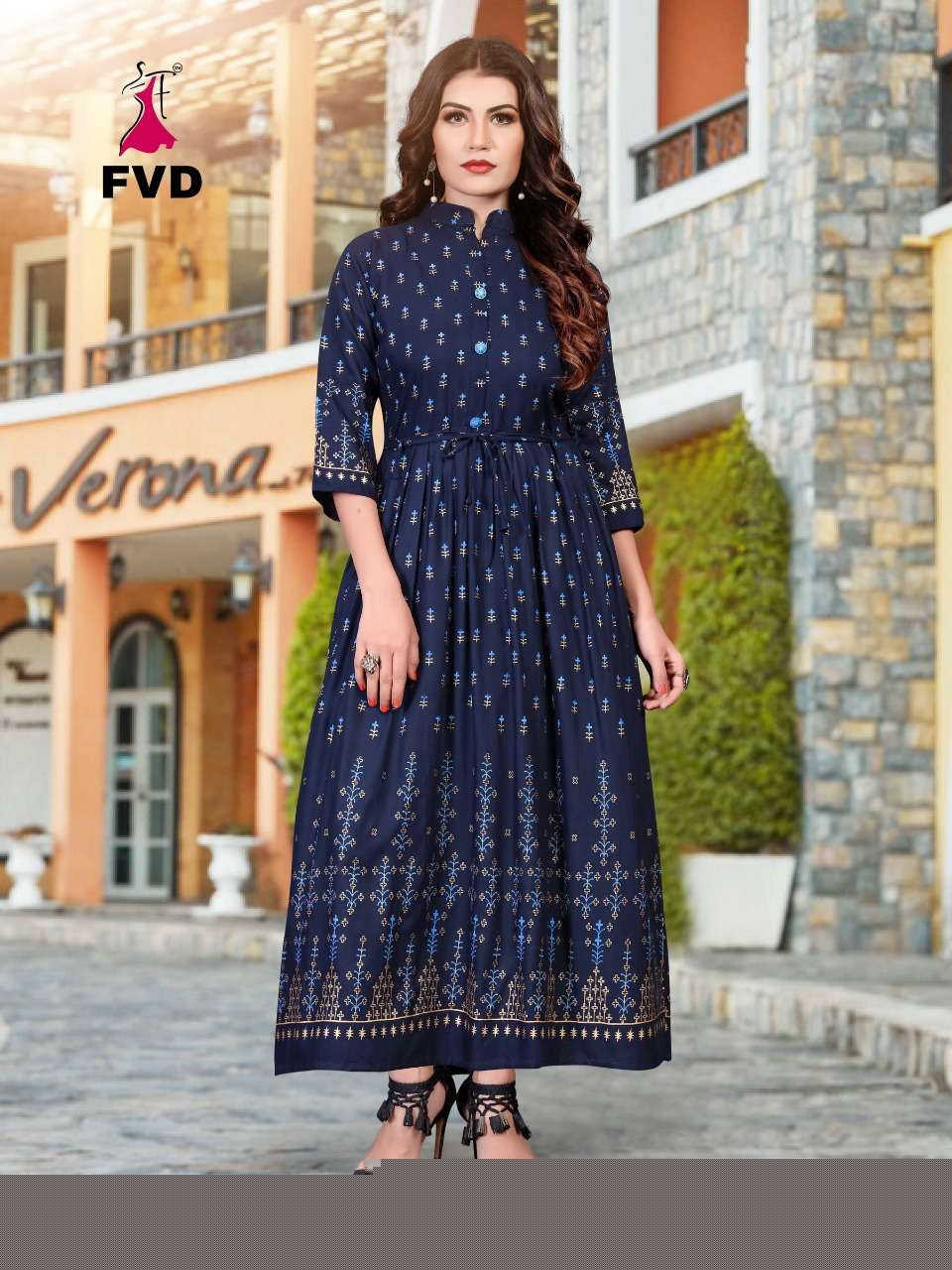 RANG BY FVD 01 TO 08 SERIES DESIGNER BEAUTIFUL STYLISH FANCY COLORFUL PARTY WEAR & OCCASIONAL WEAR RAYON 14 KG PRINTED GOWNS AT WHOLESALE PRICE