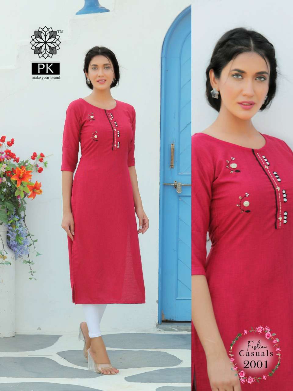 FASHION CASUAL VOL-2 BY PK 2001 TO 2006 SERIES STYLISH FANCY BEAUTIFUL COLORFUL CASUAL WEAR & ETHNIC WEAR WEAVED RAYON WITH MANUAL WORK KURTIS AT WHOLESALE PRICE