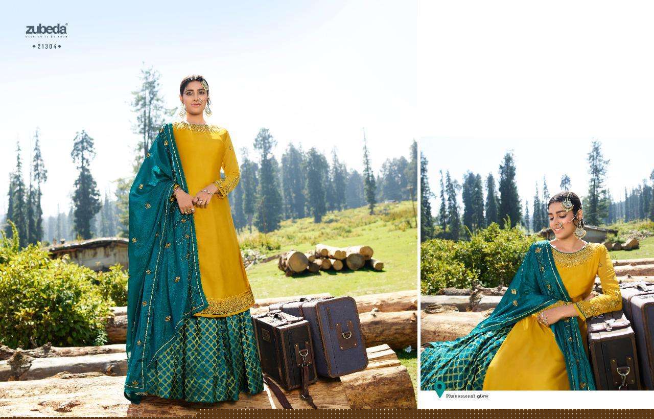 AAHANA BY ZUBEDA 21301 TO 21308 SERIES BEAUTIFUL PAKISTANI SUITS COLORFUL STYLISH FANCY CASUAL WEAR & ETHNIC WEAR SATIN GEORGETTE WITH EMBROIDERY DRESSES AT WHOLESALE PRICE