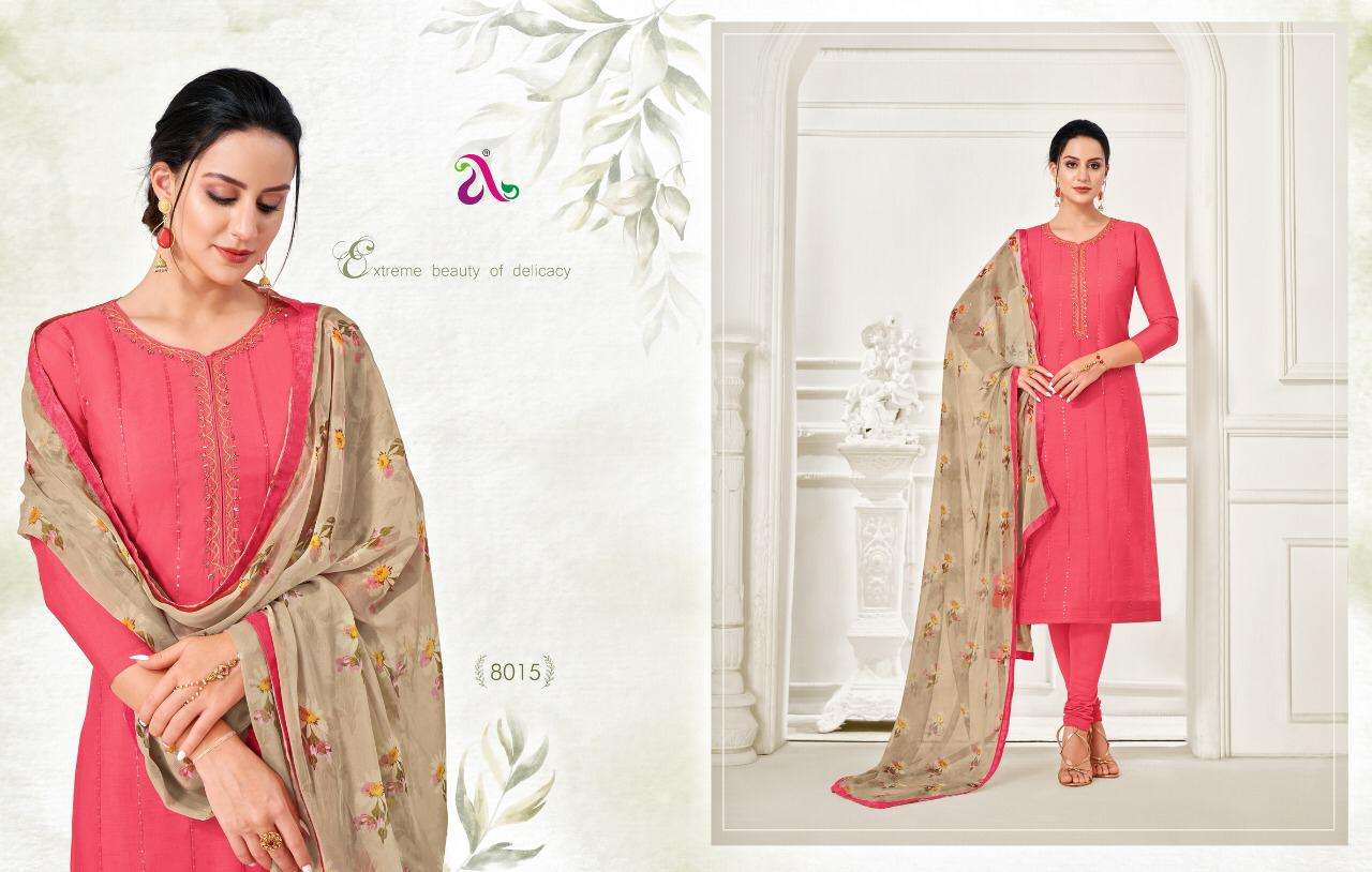 DAIRY MILK VOL-32 BY ANGROOP PLUS 8001 TO 8016 SERIES BEAUTIFUL STYLISH FANCY COLORFUL CASUAL WEAR & ETHNIC WEAR CHANDERI COTTON DRESSES AT WHOLESALE PRICE