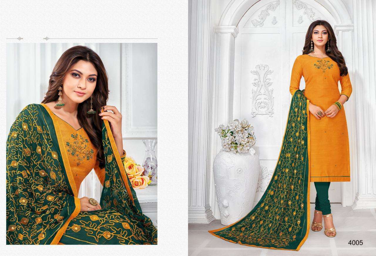 BALLON VOL-4 BY SHAGUN LIFESTYLE 4001 TO 4012 SERIES DESIGNER SUITS COLLECTION BEAUTIFUL STYLISH FANCY COLORFUL PARTY WEAR & OCCASIONAL WEAR JHARNA SILK PRINTED DRESSES AT WHOLESALE PRICE